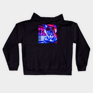 Neon DJ Frenchie Kids Hoodie